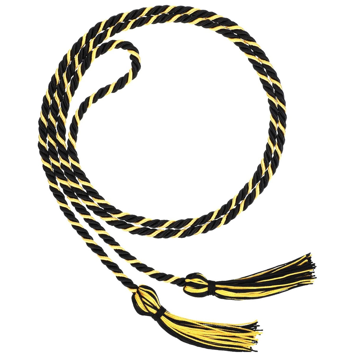 Tassels Cord Polyester Yarn Honor Cord for Bachelor Gown for Graduation Students (Black with Gold)